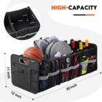 Trunk Organizer for Car， Collapsible Trunk Organizer with Multi Pockets, 3 Compartments Storage Organizer for Car SUV, Truck, Sedan - Image 4