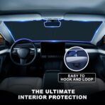 Tesla Windshield Sun Shade for Model 3 and Y - Size (56" x 36"), Premium 240T Reflective Sunshade, Heat Shield, UV Protection Foldable Front Window Sunshade with Storage Pouch Tesla Car Accessories - Image 4