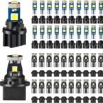 40 Pieces T5 T10 LED Bulbs Dash Lights with Twist Socket Instrument Dashboard LED Bulbs for Interior Car Lights Dashboard Instrument Panel Gauge Cluster Indicator Map Dome