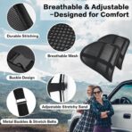 Lumbar Support Back Support for Office Chair 2 Pack Lumbar Support Pillow for Car Chair Back Support with Double Layer Breathable Mesh & Adjustable Straps - Image 3
