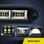 Nilight 2Pcs 40W Flush Mount LED Pods Flood LED Work Light Bar, Off Road Backup Driving Lights Fog Lamp for Jeep Bumper ATV UTV SUV Truck Boat - Image 3