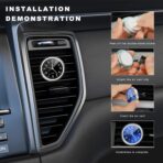 2PCS Stick on Dashboard Car Clock, Mini Luminous Automotive Vent Clip Quartz Clocks, Alloy Waterproof Analog Clock Watch Universal for Car Boat Bike Home, Interior Car Accessories (Black+Black) - Image 5