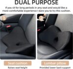 Lumbar Support Pillow for Car, 2 in 1 Memory Foam Lower Back Support Cushion, Fill Bucket Seat and Sciatica Pain Relief Pillow, Back Support Pillow for Car, Office Chair, Wheelchair. - Image 3