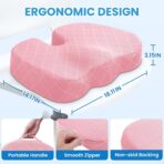 TushGuard Office/Car Seat Cushion, Non-Slip Sciatica & Back Coccyx Tailbone Pain Relief Chair Pad, Memory Foam Butt Pillow for Computer Desk, Wheelchair, Driving (Pink) - Image 2