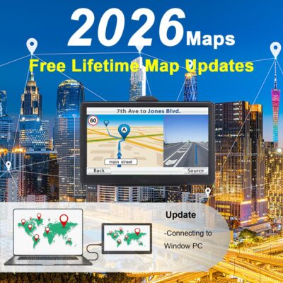 GPS Navigator for Car, 2026 Map 7 inch Touch Screen Car GPS 256-16GB,Voice Turn Direction Guidance, Support Speed and Red Light Warning, North America Lifetime map Free Update Truck(Black) - Image 3