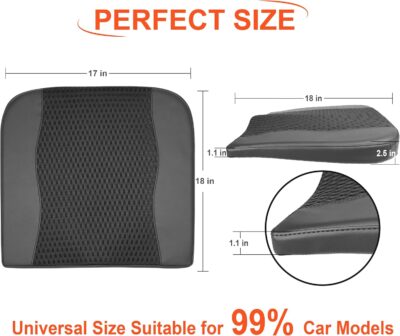 Car Seat Cushion, Comfort Memory Foam Car Cushions for Driving - Sciatica & Lower Back Pain Relief, Driver Seat Pillow for Auto, Office Chair, Wheelchair - 4D Mesh Black - Image 7