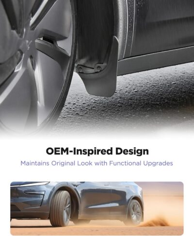 Tparts Mud Flaps Splash Guards for Tesla Model Y Juniper 2025-2026 (Premium/Performance), All-Weather Mud Guard Kits, Exterior Accessories Sediment Protection No Drilling Required Black (Set of 4) - Image 3