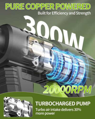 Cordless Pressure Washer Battery Powered; 990PSI Cordless Power Washer with 6-in-1 Nozzle, 23FT High-Elastic Hose, 21V Battery&Charger; Home Portable Handheld Pressure Washer Cleaner (EnduringGreen) - Image 3