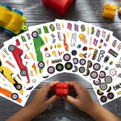 24 Sheets Car Stickers for Kids, Race Car Theme Waterproof Paper, DIY Race Car Stickers, Party Favors - Image 5