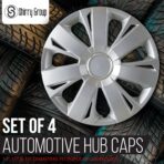 Hubcaps 4-Pack Kit, 14 inch Hub Caps Set of 4 Wheel Covers with Universal Snap-On Retention Rings, 1-Tone ABS Plastic Silver Car Rims for All Models (SG-5077-B-14) - Image 5