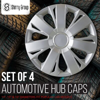 Hubcaps 4-Pack Kit, 14 inch Hub Caps Set of 4 Wheel Covers with Universal Snap-On Retention Rings, 1-Tone ABS Plastic Silver Car Rims for All Models (SG-5077-B-14) - Image 5