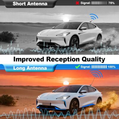 Universal Car Replacement Antenna Mast 16 Inch Waterproof Flexible Rubber Car Roof Antenna Vehicle AM FM Radio Antennas for Cars Trucks SUVs - Internal Copper Coil for Enhanced Reception - Image 3