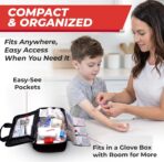 M2 BASICS Premium 300 Piece Professional First Aid Kit, 40 Unique Items, Durable Carry Bag for Home, Car, Business, Travel & Vehicle - Image 4