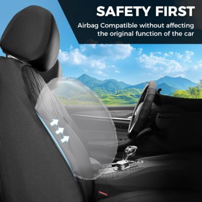 FLORICH Car Seat Covers Full Set, Leather Seat Covers for Cars, Car Seat Protector Waterproof Breathable, Universal Automotive Seat Covers, Front and Rear Car Seat Cover Fit for Most Sedans SUV Truck - Image 7
