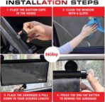 Nuby 14" Roller Vehicle Side Window Sun Protection Shade for Baby | 2 Pack | Pull Down with Suction Cups and Press Button Roll Up | Black - Image 2