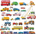 decalmile Transportation Cars Wall Decals Trucks Construction Cars Vehicle Wall Stickers Boys Bedroom Kids Room Playroom Wall Decor