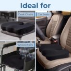 Seat Cushion for Office Chairs - Tailbone, Coccyx Pain Relief - Butt, Pressure & Sciatica Relief - Gaming, Wheelchair, Car & Desk Pillow, Black - Image 5
