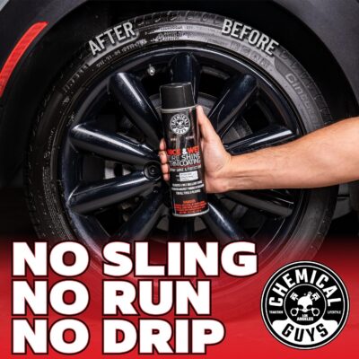 Chemical Guys Nice and Wet Tire Shine (Aerosol) (2 Pack) – High Gloss Tire Dressing Spray for Black Shine & Water-Based Protection - Image 6