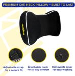 Goodyear Car Neck Pillow, Soft Memory Foam Headrest Pillow for Driving, Ergonomic Car Seat Headrest Cushion with Adjustable Strap, Breathable & Removable Cover, Neck Pain Relief, Black - Image 6