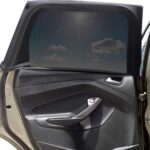 Car Window Sun Shade Cover -2 Pack Breathable Mesh Rear Side Window Shade Sunshade UV Protection for Baby Kids Pet Size M, Mosquito Net Curtain Fit for Most(95%) of Cars, Cover Full Window