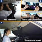 EcoNour Windshield Sunshade for Cars | Full-Coverage Heat & UV Protection | High-Performance Light Blocking Sun Shade | Foldable Design Keeps Interior Cool | Compact Storage- Medium - Image 7