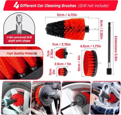 55PCS Car Detailing Kit Interior Cleaner with High Power Handheld Vacuum, Car Detailing Brush Set, Car Cleaning Kit, Drill Brush Set, Car Cleaning Tools Brushes for Interior, Exterior, Wheels - Image 4