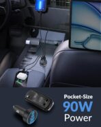 [2-Pack] Car Charger USB C, 4 in 1 90W Fast Charging 4-Port Dual 45W USBC & USB A Phone Car Charger Cargador Carro Lighter Adapter for iPhone 17 16 15 14 13 12 Pro Max, iPad, Galaxy, Tablet, Android - Image 4