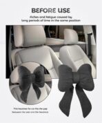 Cute Bow Car Headrest Pillow,Car Accessories Universal Automotive Neck Pillow for Driving,Comfortable and Breathable,Cute Neck Pillows,Suitable for Most Cars,Trucks,SUVs,RVs,Etc (Black) - Image 5
