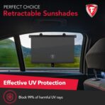 Firestone 2 Pack Retractable Automotive Sunshade Car Window Sunshades - Blocks 99% UV Rays, Lightweight & Compact Car Side Window Shade with Automatic Retract Button, Blocks Glare & Heat, Black - Image 2