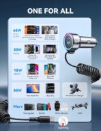 USB C 90W Car Charger for iPhone 17/16 Pro Max, PD & QC3.0 w/5 ft 45W Type Coiled Cable, Fast Car Phone Charger Adapter for iPhone 17Air/15 Pro, Samsung Galaxy S25/S24/S23, Pixel 10/LG/Android, iPad - Image 5