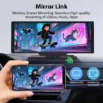 10.26" Wireless CarPlay Screen for Car: 4K Dash Cam & 1080P Backup Camera, Portable Touchscreen Car Stereo for Apple Carplay & Android Auto, GPS Navigation, Mirror Link, BT, FM, Voice Control - Image 3