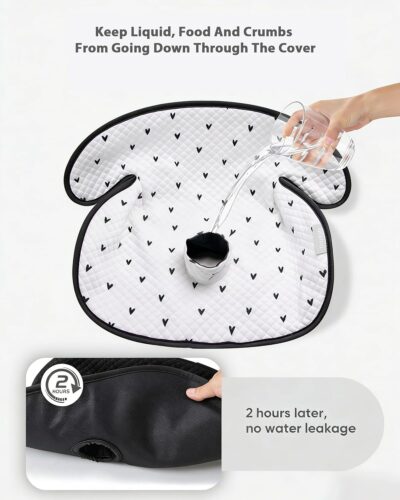 2 Pack Waterproof Baby Piddle Pads Carseat Potty Training Car Seat Protector, Waterproof Infant Car Seat Liner Cover to Prevent Pee, Leakproof and Washable (Black and White) - Image 5