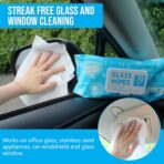 Air Jungles Glass and Window Cleaner Wipes 70 Count, Extra Large 8" x 10" Size Cleaning Wipes for Car Windshield, Headlight, Mirror, Tile and Home Glass Surface - Image 4