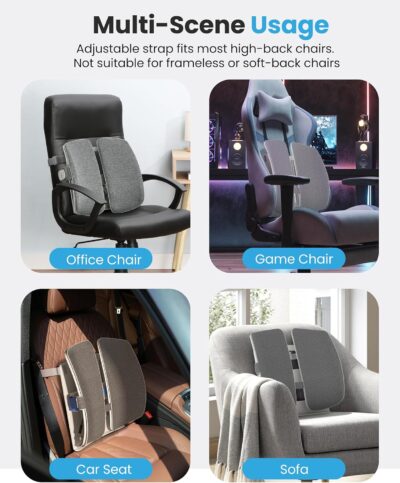 COMFIER Heated Lumbar Support Pillow with Vibration Massage, Back Support Cushion for Office Chair, Adjustable Height up to 18.1 in – Thoughtful Gifts for Mom Dad Women Men - Image 7