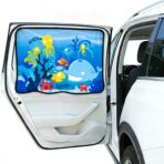 Magnetic Car Window Shade for Baby,Blackout Car Window Curtain,Car Shades for Side Windows,Sun Shade for Car Window baby,Cartoon Pattern Car Window Cover,UV Protection &Heat Blocking(Underwater World)