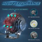 Round LED Pods Yellow, Niwaker 2PCS 54W 3 Inch Fog Lights Off Road Lighting Amber Driving Light Flood LED Light Pods Round Work Lights for Truck Pickup ATV UTV Motorcycle Tractor Boat - Image 5