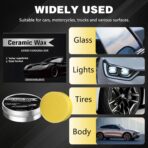 Titanium Ceramic Wax Cream for Cars,Advanced Car Coating & Polishing Wax,Strong Protection & Long-Lasting Shine,Waterless Ceramic Spray Wax,Safe for All Paint,Includes Microfiber Sponge (1 PCS) - Image 6