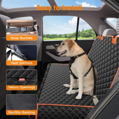 MIXJOY Dog Seat Cover for Back Seat Waterproof Dog Seat Covers for Cars, Car Seat Protector for Dogs, Nonslip Back Seat Cover for Trucks & SUV - Image 5