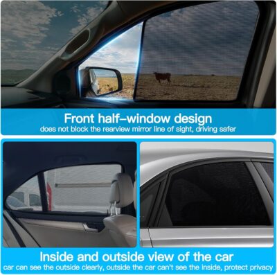 XCBYT Car Window Shade for 2019-2024 Toyota RAV4 Window Covers Side Window Sun Shade Car Window Shade for Baby with Breathable Mesh Insulate Heat and UV for Sleep Camping Breastfeeding - Image 5