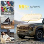 Car Sun Shade for 2016-2024 2025 2026 Toyota Tacoma Windshield Sun Shade, Sun Visor Windshield Screen Cover for Tacoma Front Window Sunshade Foldable Auto Interior Accessories UV Block to Keep Cool