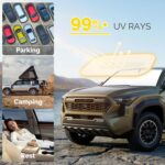 Car Sun Shade for 2016-2024 2025 2026 Toyota Tacoma Windshield Sun Shade, Sun Visor Windshield Screen Cover for Tacoma Front Window Sunshade Foldable Auto Interior Accessories UV Block to Keep Cool