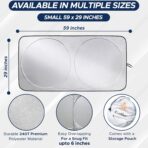 EcoNour Car Windshield Sun Shade | 2025 Upgraded Innovative No-Light-Pass Technology for Maximum Coverage | Foldable Sun Shade Keeps Your Vehicle Cool | Must-Have Car Accessories | Small (59" x 29") - Image 4