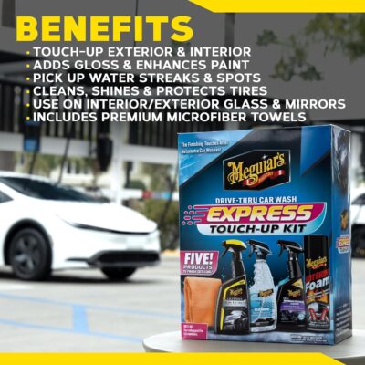 Meguiar's Drive-Thru Car Wash Express Touch-Up Kit - The Perfect Car Detailing Kit for Touching Up After Running Through an Automatic Car Wash or After Washing Your Ride at Home, Clean Inside and Out - Image 8