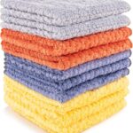 Microfiber Cleaning Cloth,10 Pack Cleaning Towels for Dish Drying Washing, 12"X12" Soft Absorbent, Streak-Free, Lint-Free, Reusable Microfiber Cloth Rags for Car, House, Kitchen(Assorted Color)