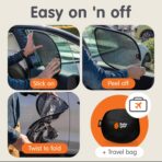 Onco Baby Car Mirror & Car Window Shades Bundle (18.9″ × 12″) - UPF 50+ Window Shade, 100% Shatter-Proof Car Mirror for Baby, Universal Shades & Mirror - Image 7