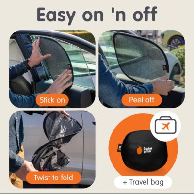 Onco Baby Car Mirror & Car Window Shades Bundle (18.9″ × 12″) - UPF 50+ Window Shade, 100% Shatter-Proof Car Mirror for Baby, Universal Shades & Mirror - Image 7
