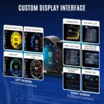 Heads Up Display for Cars – All in One Dashboard Windshield Mount Car Display Screen with 100+ Digital Gauges Includes Temperature, Digital Speedometer, RPM Meter, Fuel – Plug and Play Smart Display - Image 2