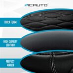 PIC AUTO Steering Wheel Cover, Black Thick Rhombic Foam and Premium Leather, Universal 14.5-15.5 Inch Breathable Anti-Slip Steering Wheels Accessories for Men & Women - Image 3