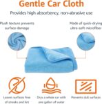 Amazon Basics Super Absorbent Microfiber Car Drying Towel, Scratch-Free, Streak-Free, Lint-Free, 36"L x 25"W, Blue - Image 2