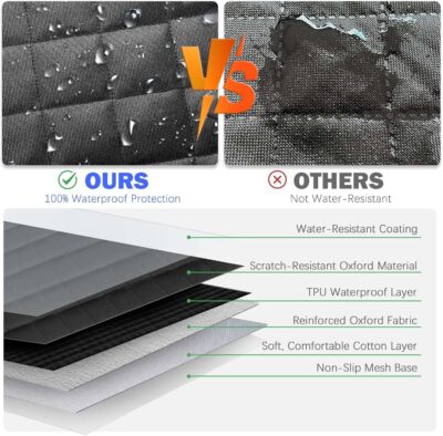 Dog Car Seat Cover for Back Seat, Car Seat Cover 60/40 Split Bench for Family Car, Compact SUV, MPV - Standard - 53" W - Image 4